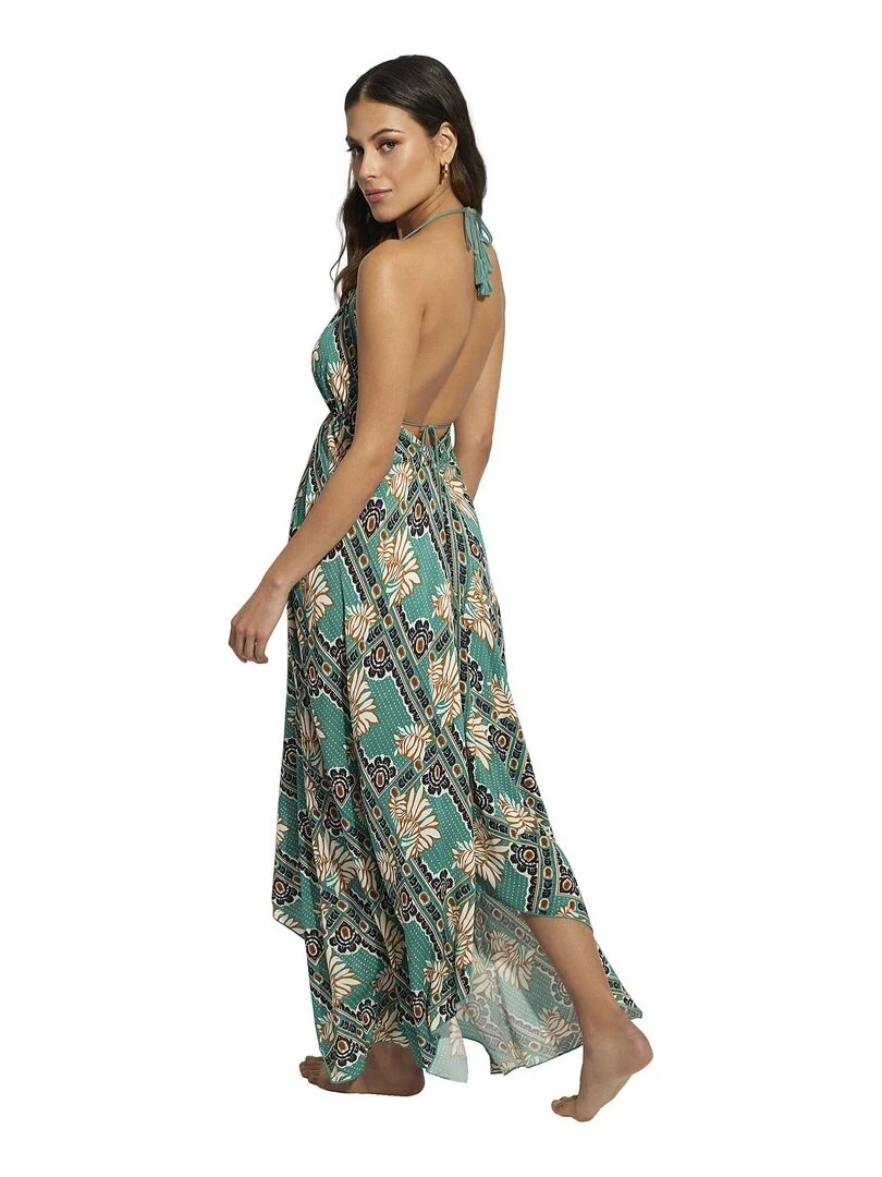 Robe longue estivale dos nu Bari Vert