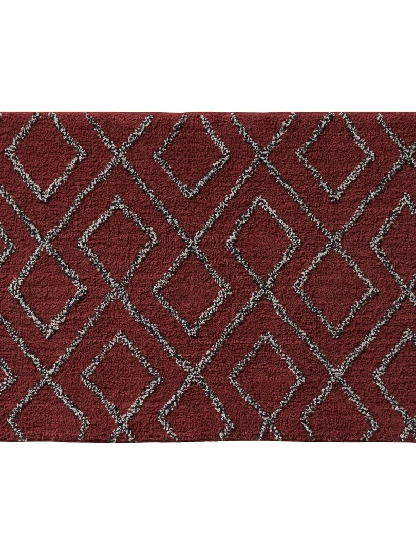Guy Levasseur Tapis de bain en coton fantaisie terracotta Rouge