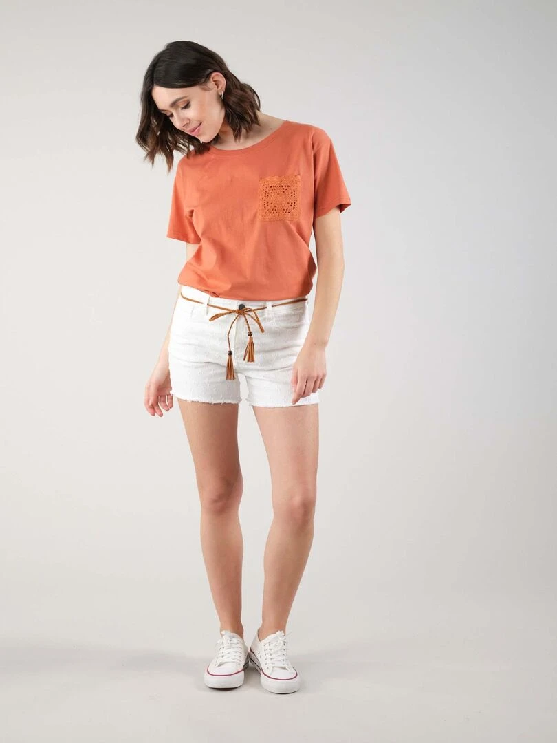 Short en denim pour femme 'Deeluxe' Ecru