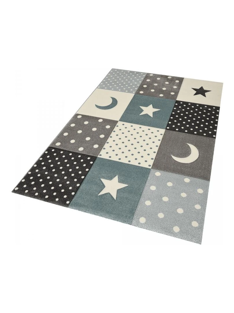Tapis enfant MINIKIDS 2 en polypropylène doux et soyeux OEKO TEX®   Bleu