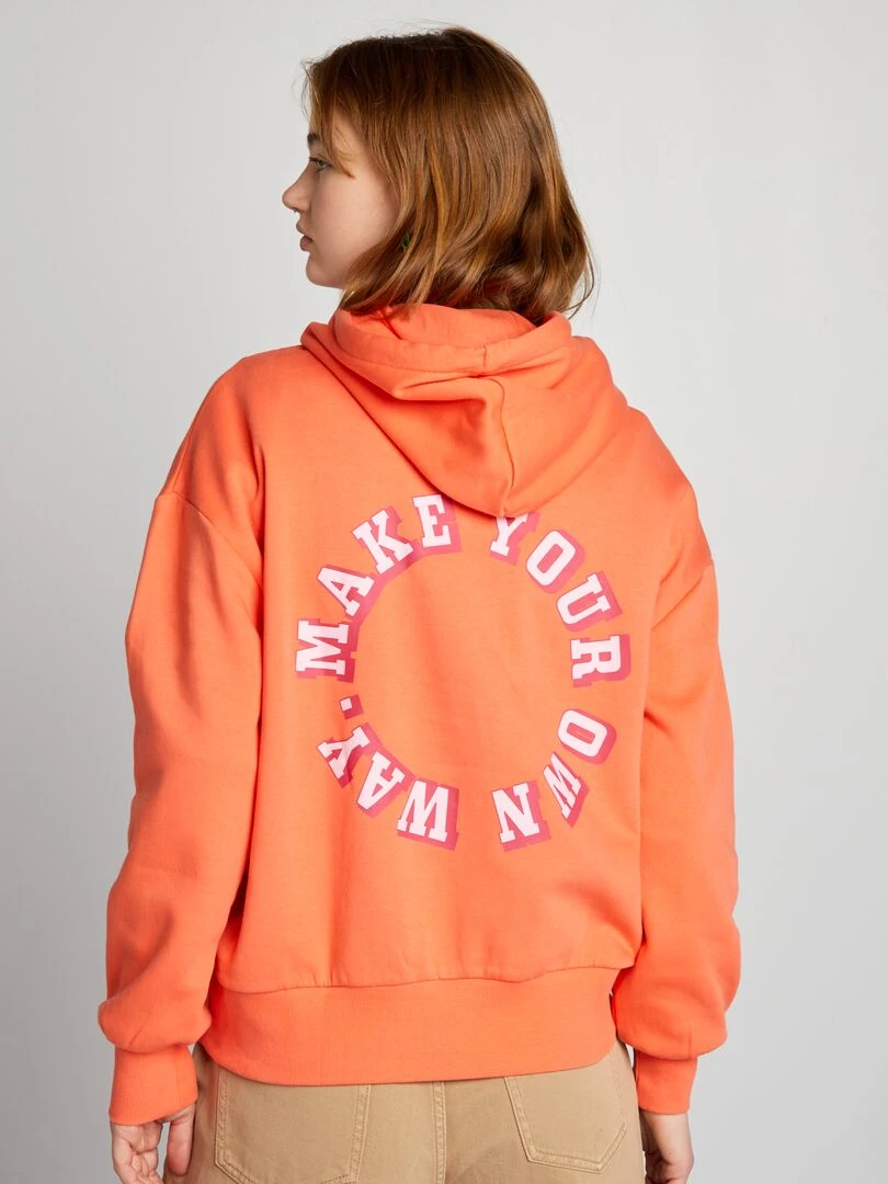 Sweat à capuche à motifs orange