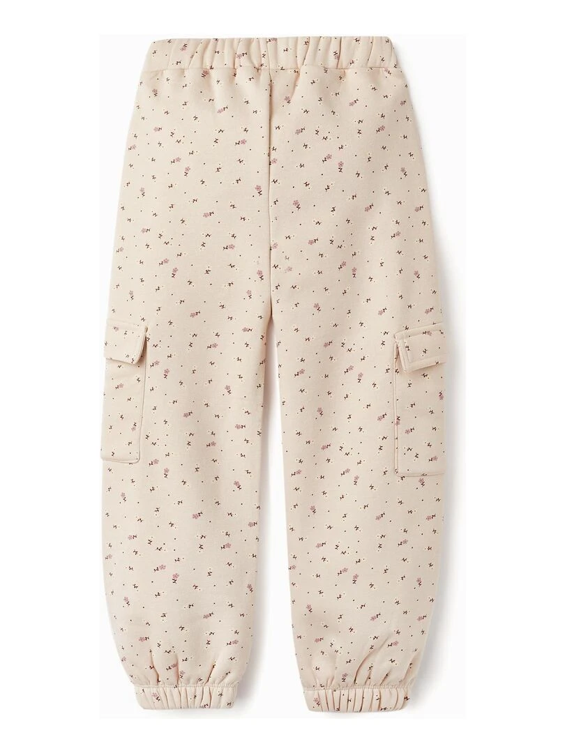 Pantalon de Sport Molletonné pour Fille 'Floral' SWEET FROSTY DREAMS Beige clair