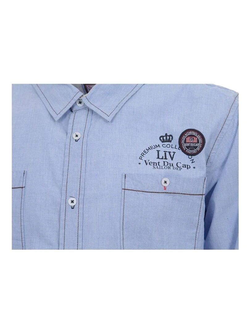 Chemise manches longues garçon ECLOUDS   VENT DU CAP   Bleu