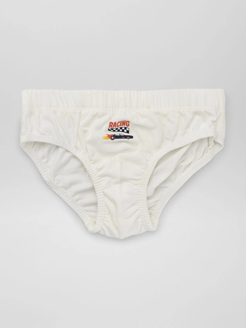 Lot de 5 slips en coton   Beige/bleu