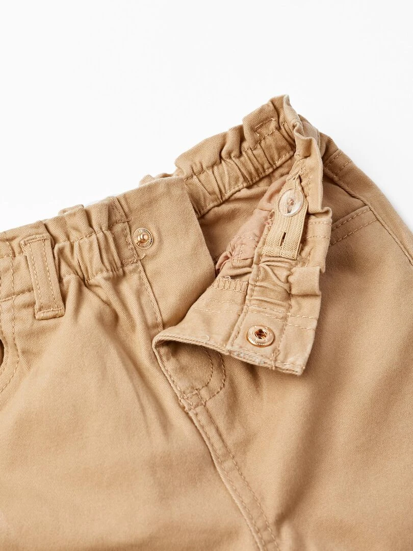 Pantalon de sport en sergé pour bébé fille  SICILIAN DAYS   Beige clair