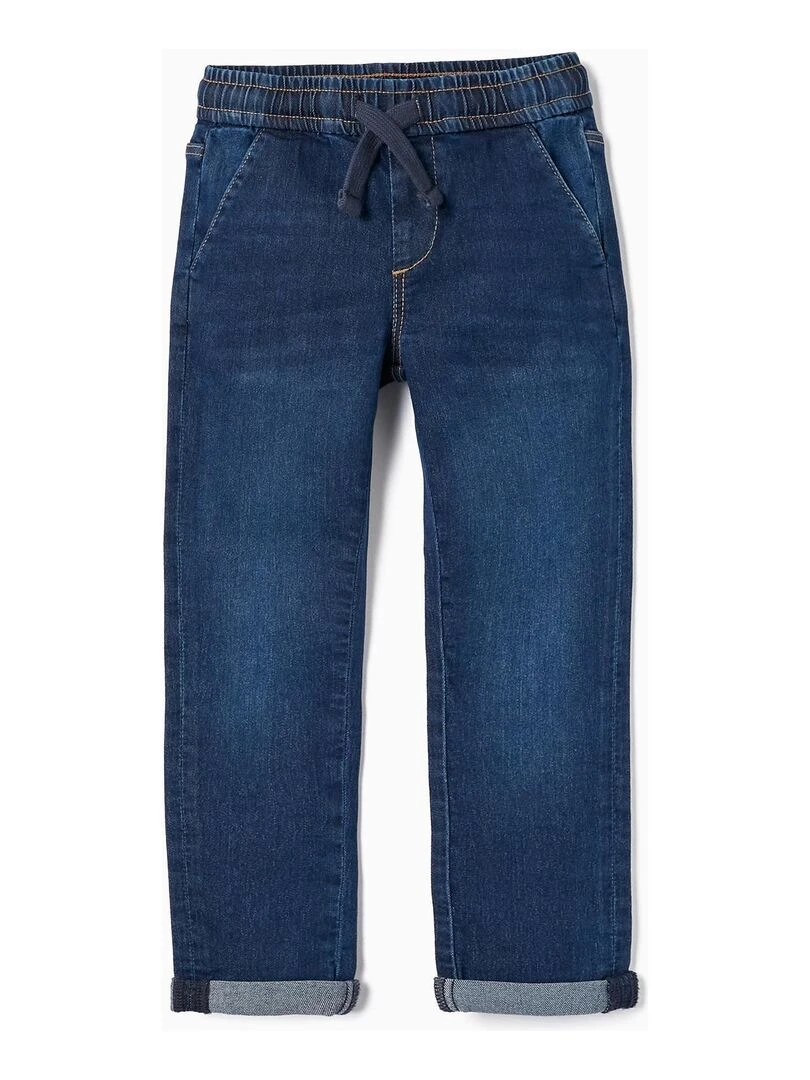 Pantalon de sport en jean pour garçon 'Slim Fit' NATURE TAKEOVER Bleu foncé