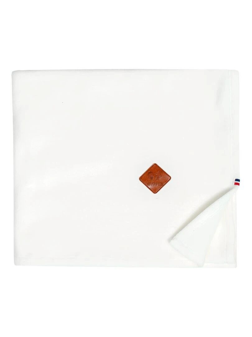 Couverture polaire 100% coton ultra doux Ecru