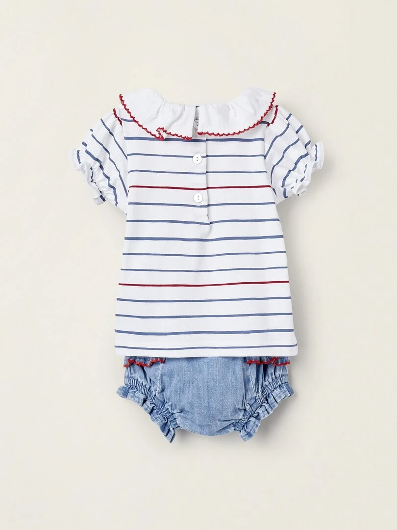 T Shirt + Bloomer pour Nouveau Né 'Minnie' MINNIE Blanc