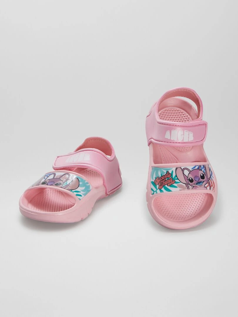 Sandales à scratchs 'Stitch'   Rose