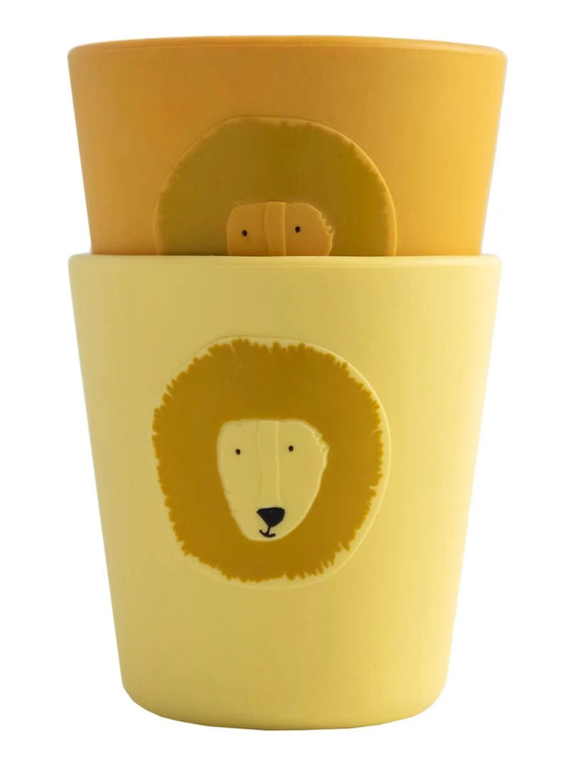 Lot de 2 gobelets en silicone Mr Lion Jaune