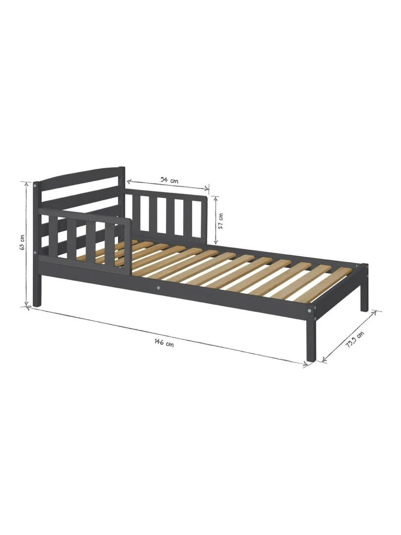 Lit enfant Misuna   AKITEN RETAIL   Gris