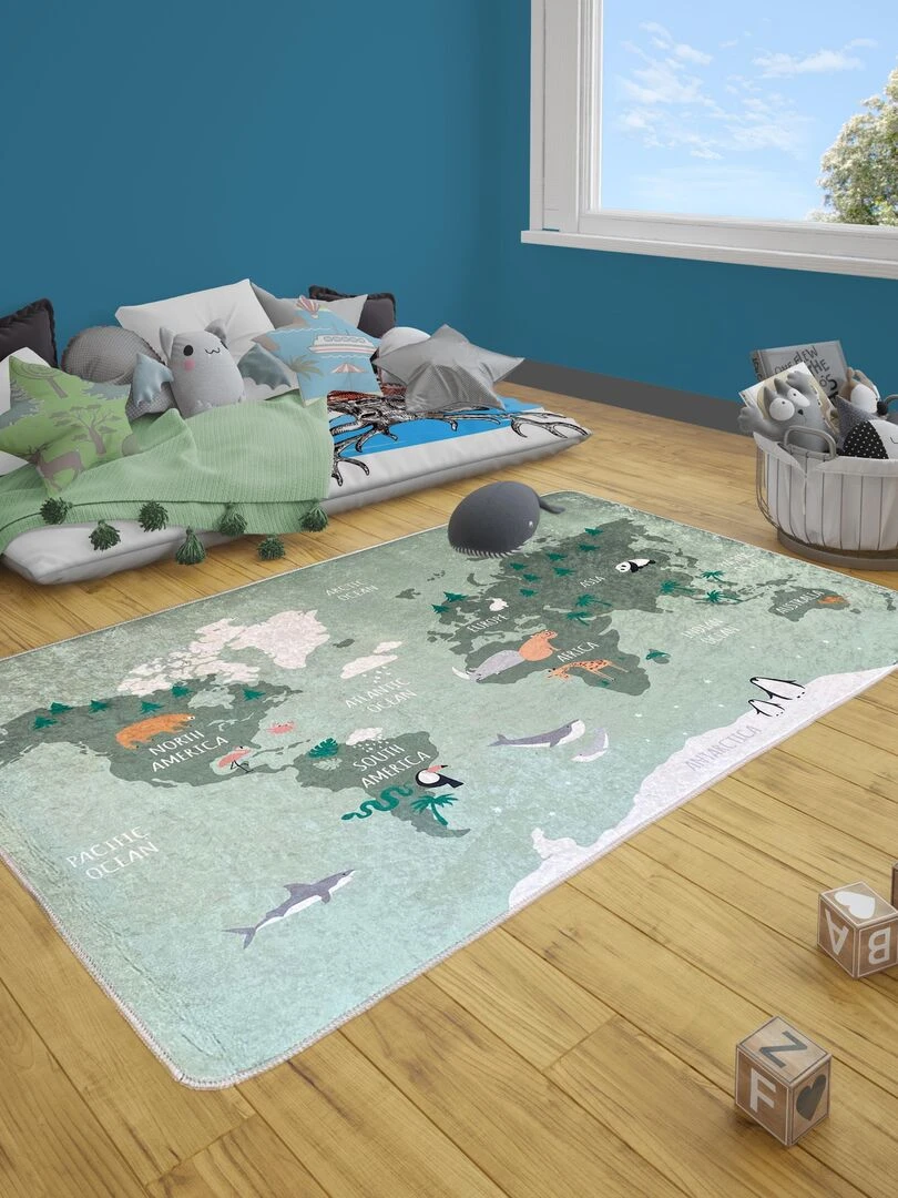 Tapis Enfant Monde  Vert   Vert