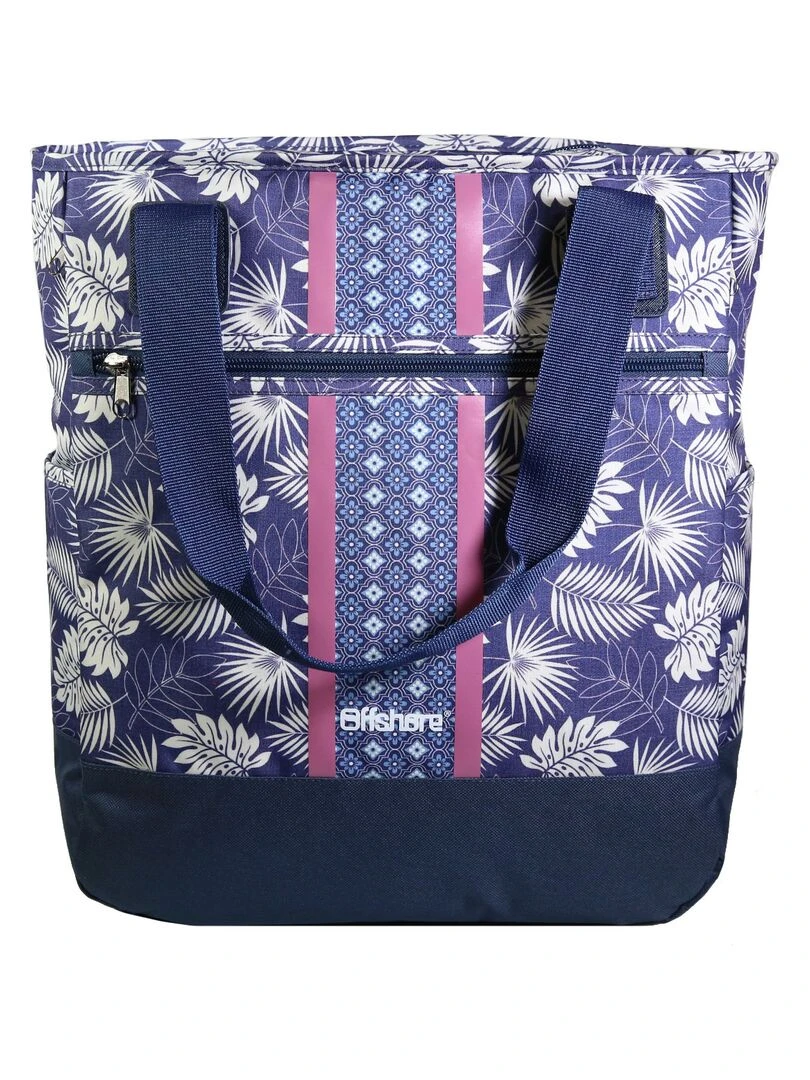 BAGTROTTER Sac 3 en 1 : sac à dos sac shopping et yoga Offshore Bleu Fleurs Bleu
