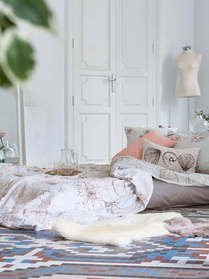 Housse de couette Coral reef "Happyfriday" Blanc