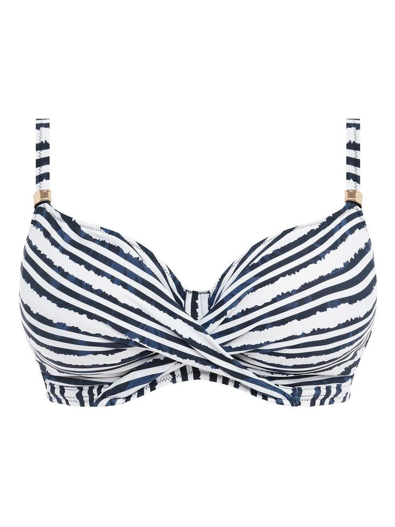 Haut de maillot de bain twisté à armatures Sunshine coast   Blanc