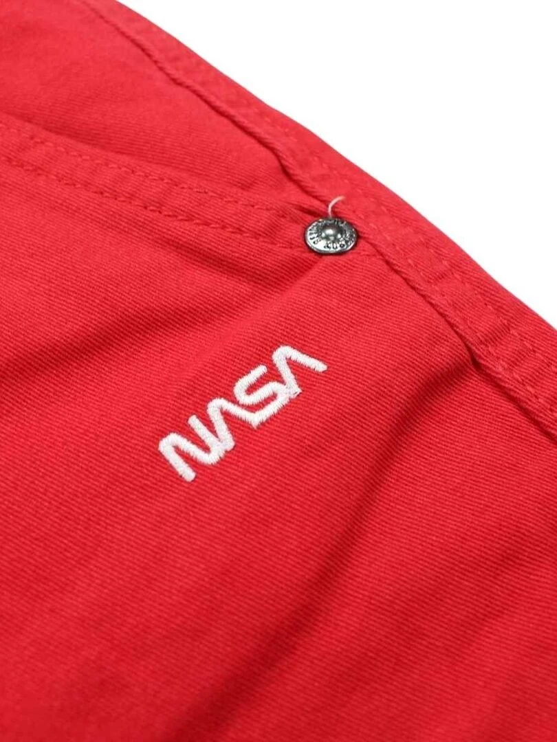 Nasa   Bermuda garçon imprimé logo en coton   Rouge