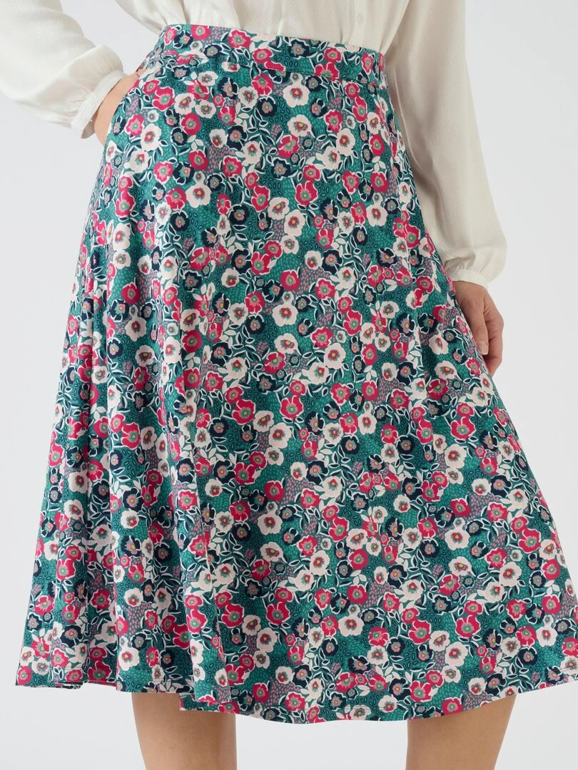 Jupe fleurie maille chaude   Damart   Vert