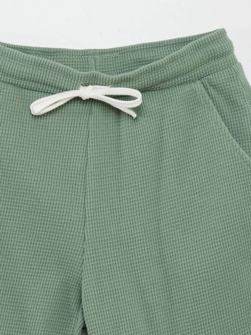 Short en nid d'abeilles   Vert