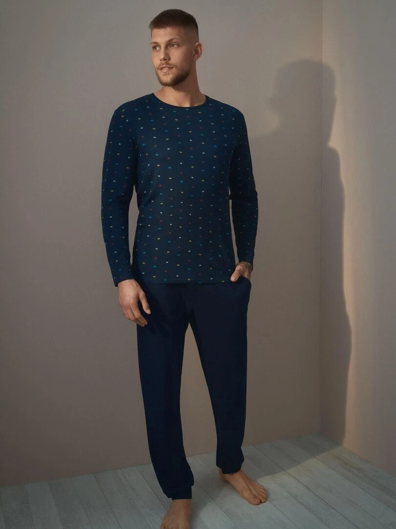 Pyjama pantalon top manches longues Poseidon   Bleu