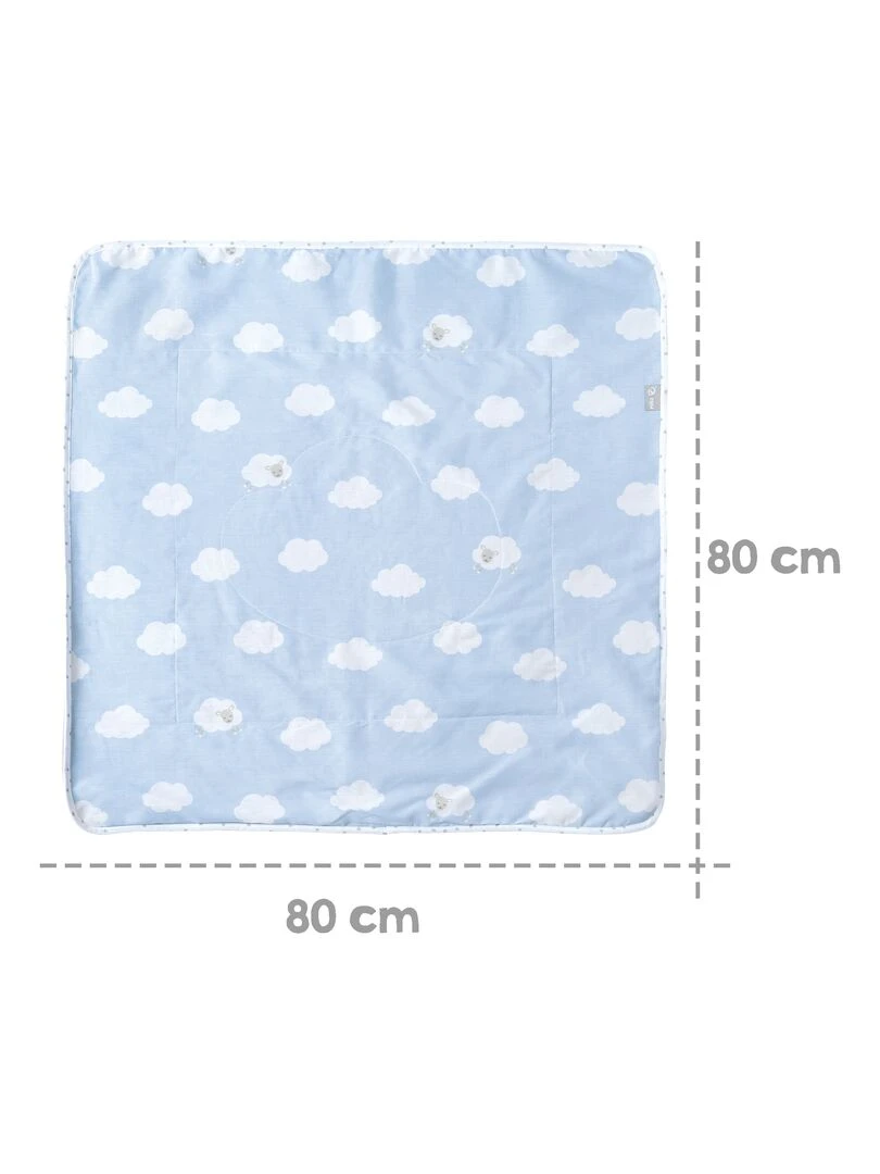 ROBA Couverture de Bébé "Petit Nuage"   80 x 80 cm   Bleu Clair / Blanc   Bleu clair