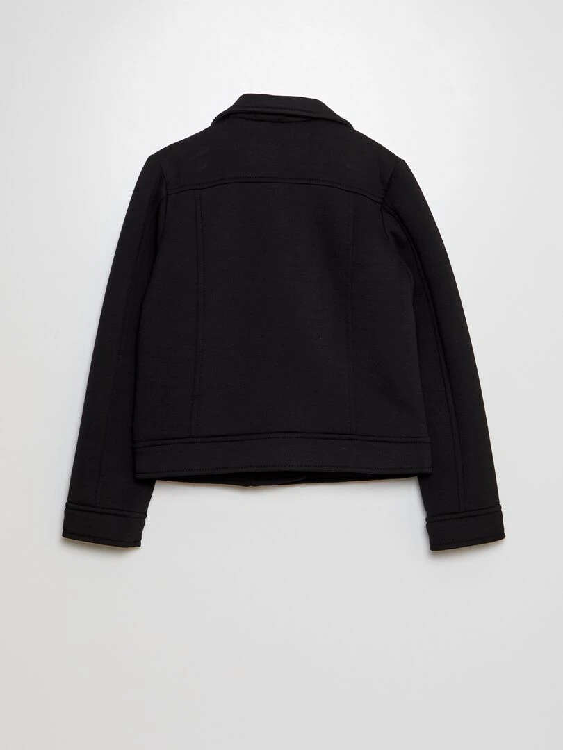 Veste en maille avec ouverture zippée asymétrique noir