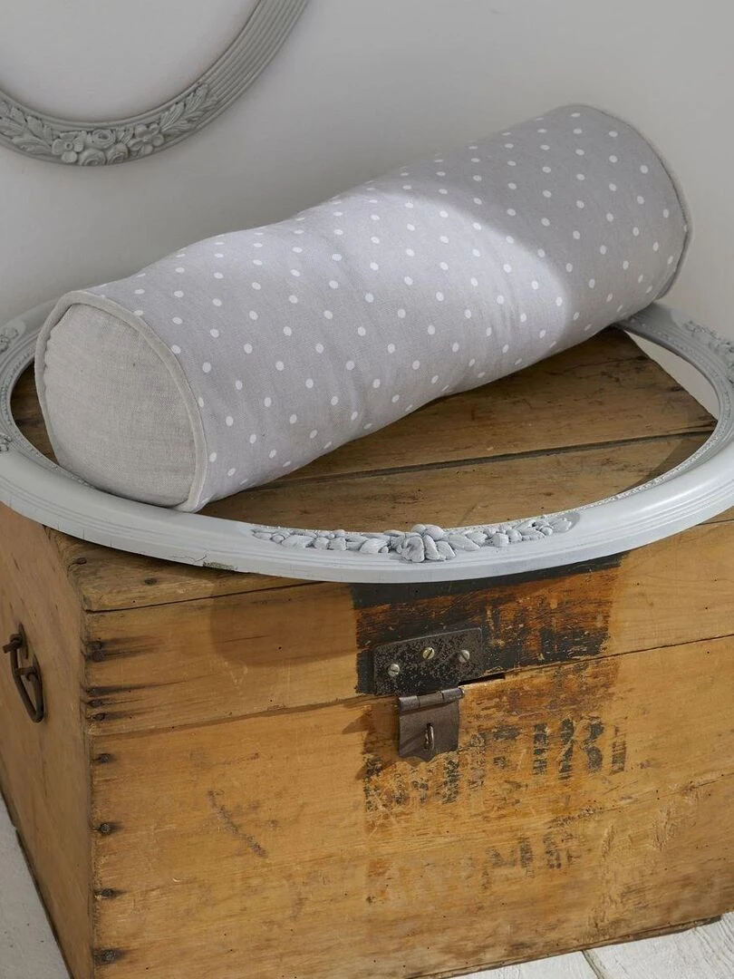 Coussin polochon imprimé 'CHARME' 'TODAY' Gris