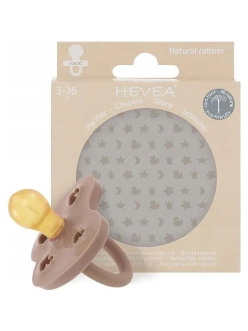 Tétine ronde caoutchouc naturel 3 36 mois Beige   Boite unitaire   Beige