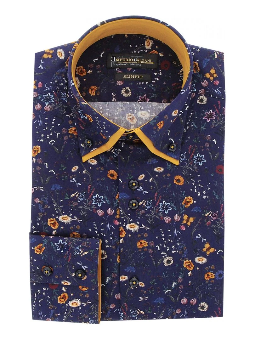 Chemise double col à coudières EROS Bleu