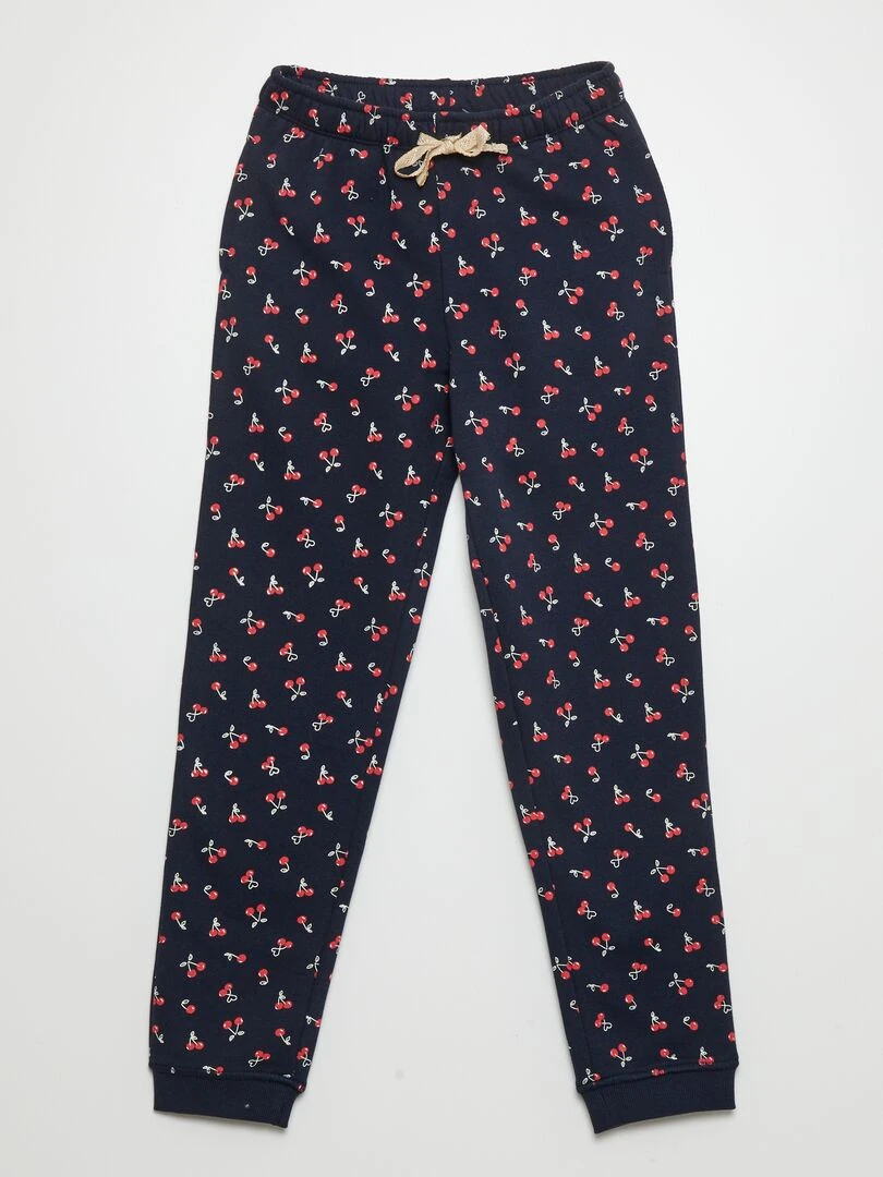 Jogging en molleton imprimé Bleu marine cerise