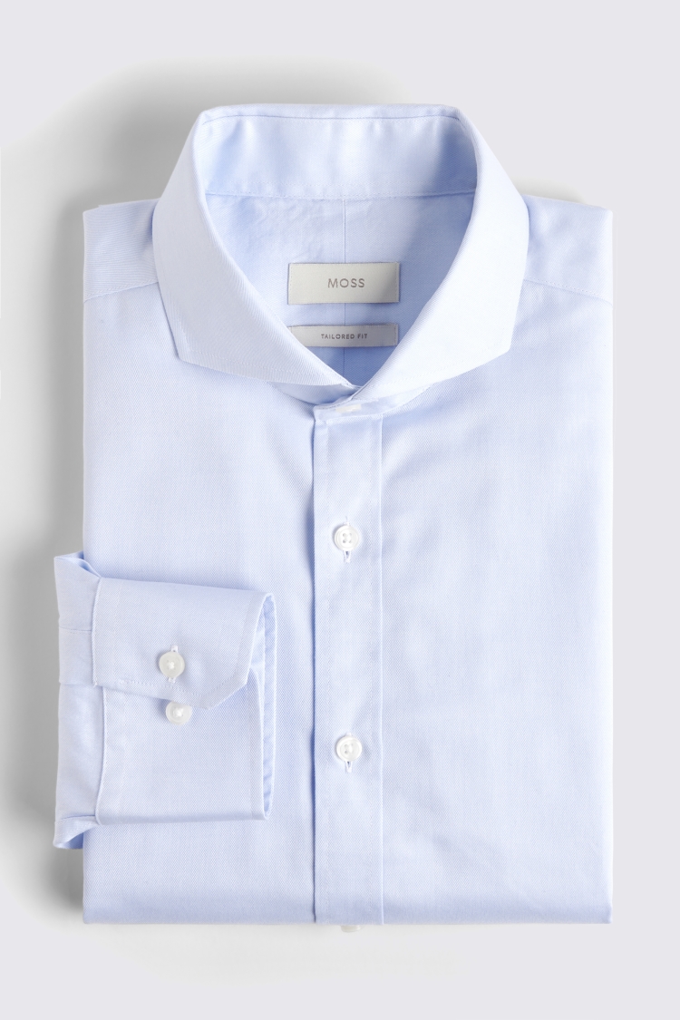 Tailored Fit Sky Twill Non-Iron Shirt   Buy Online at Moss