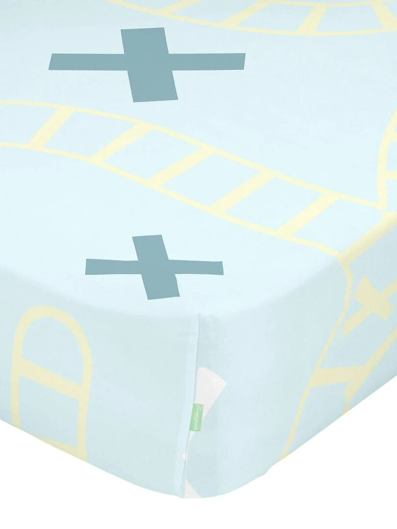 Drap housse Train "Happyfriday" Blanc