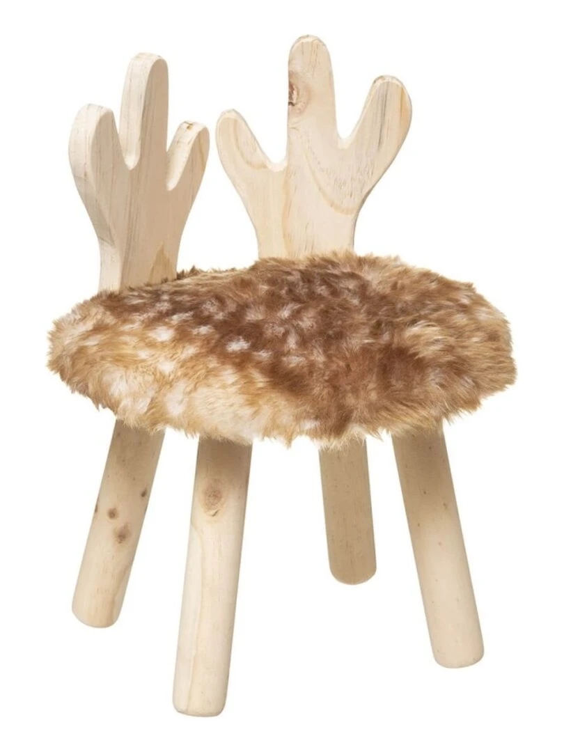Tabouret cerf pour enfant Marron