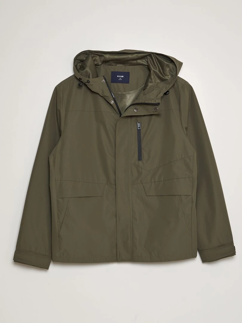 Parka courte et légère à capuche Kaki