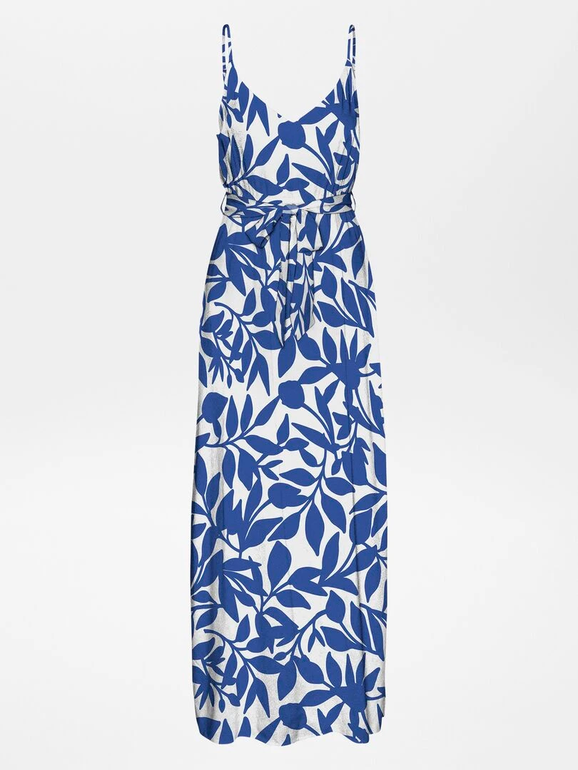 Robe longue à motif   BLANC