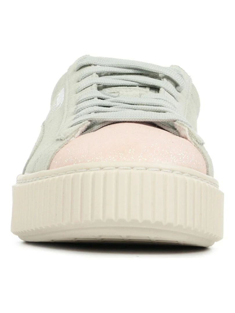 Baskets Suede Platform Glam Jr   Beige