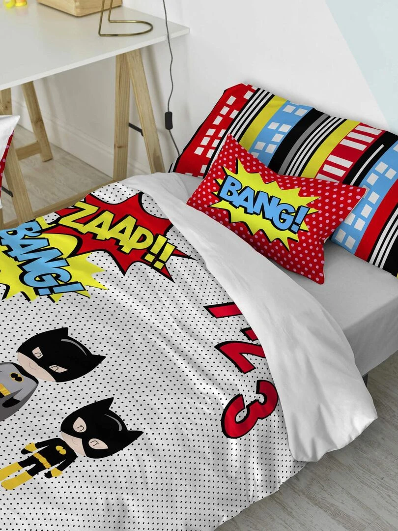 Housse de coussin Bat "Happyfriday"   Blanc