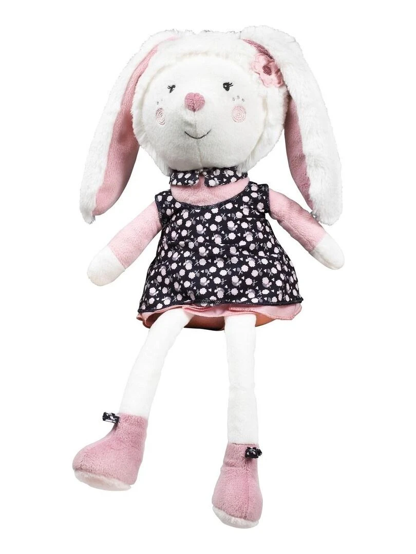 Doudou lapin grand modèle en velours blanc SAUTHON Blanc