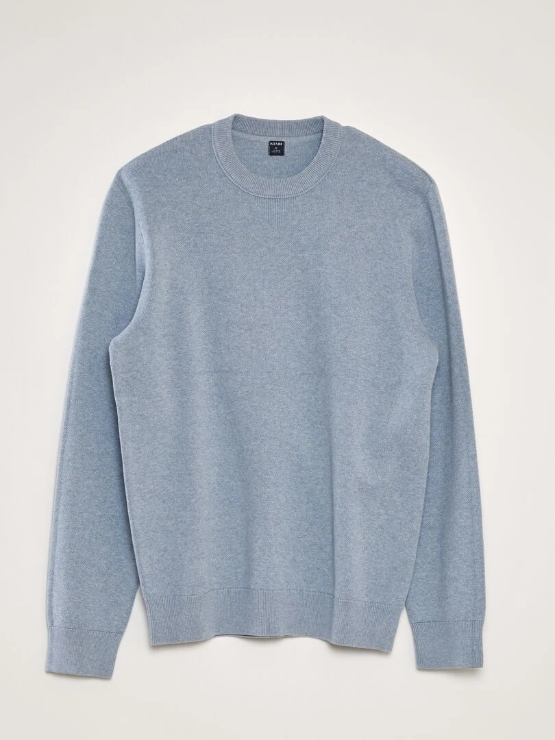 Pull en maille à col rond Bleu