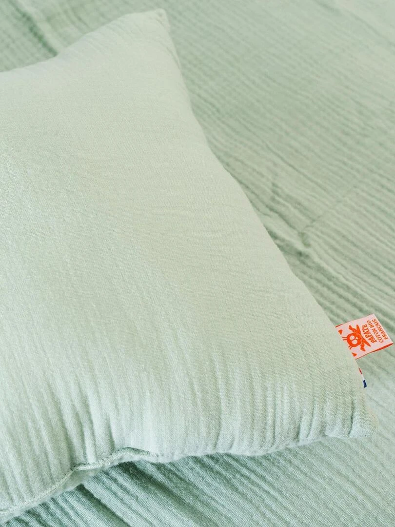 Coussin Rectangle En Coton Bio Vert   Vert