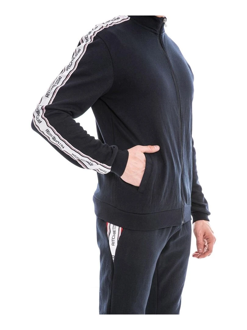 Sweat zippé col montant WAPIAZA Bleu marine