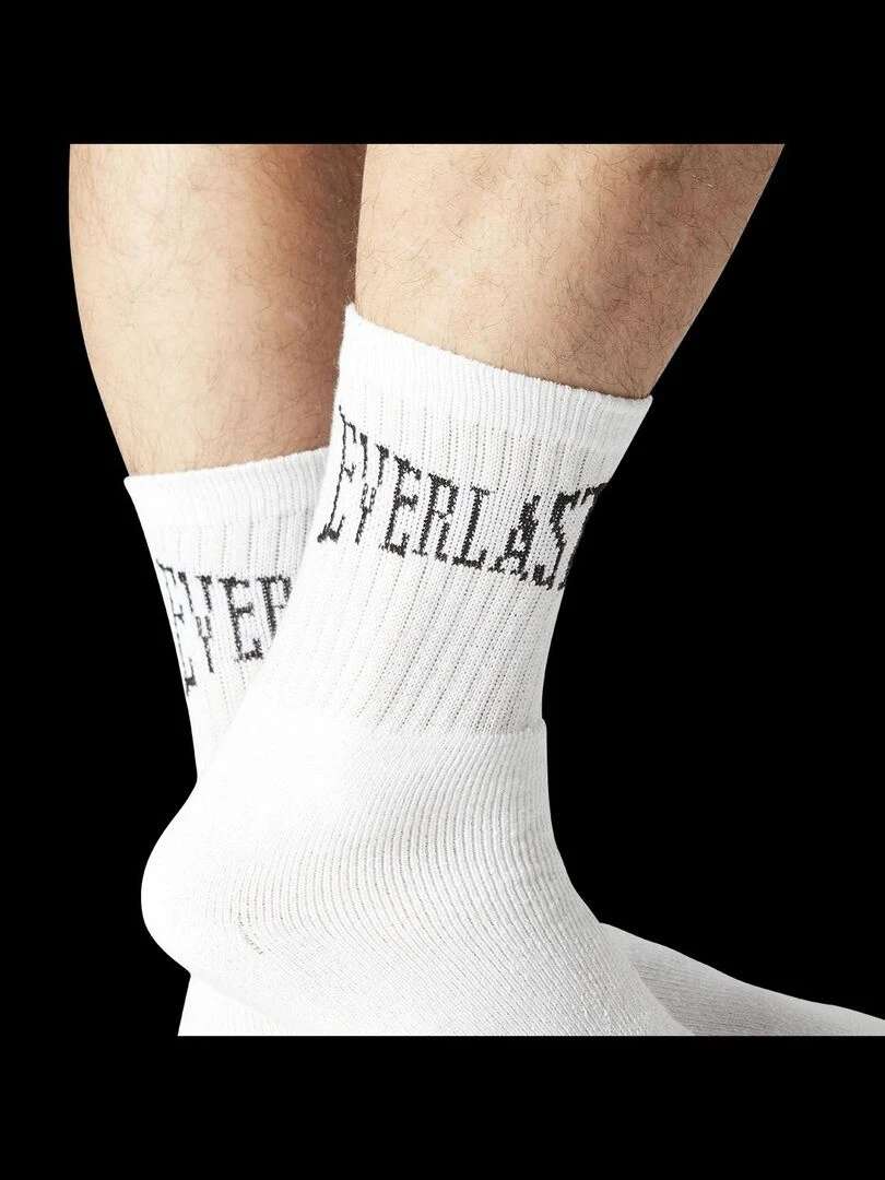 Lot de 9 Paires de Chaussettes Tennis Uni Everlast   Noir
