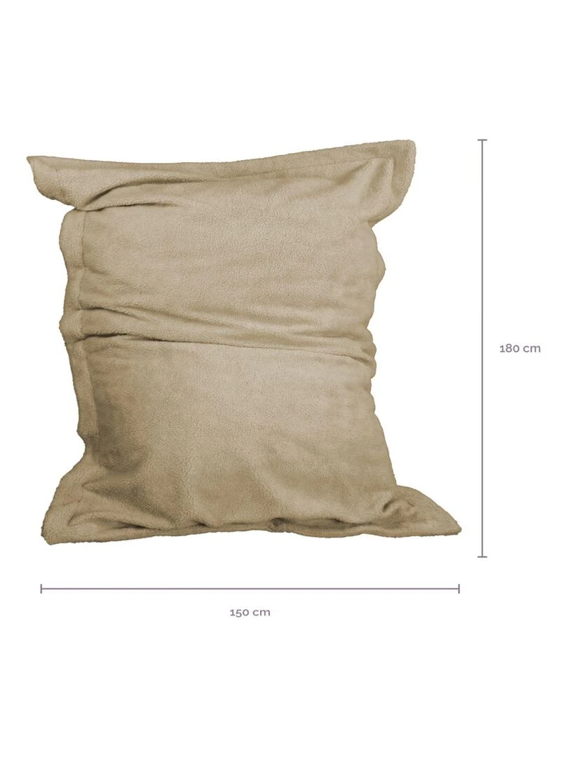 Pouf géant XXL  fauteuil d'intérieur déhoussable   Sherpa   Vivezen   Beige