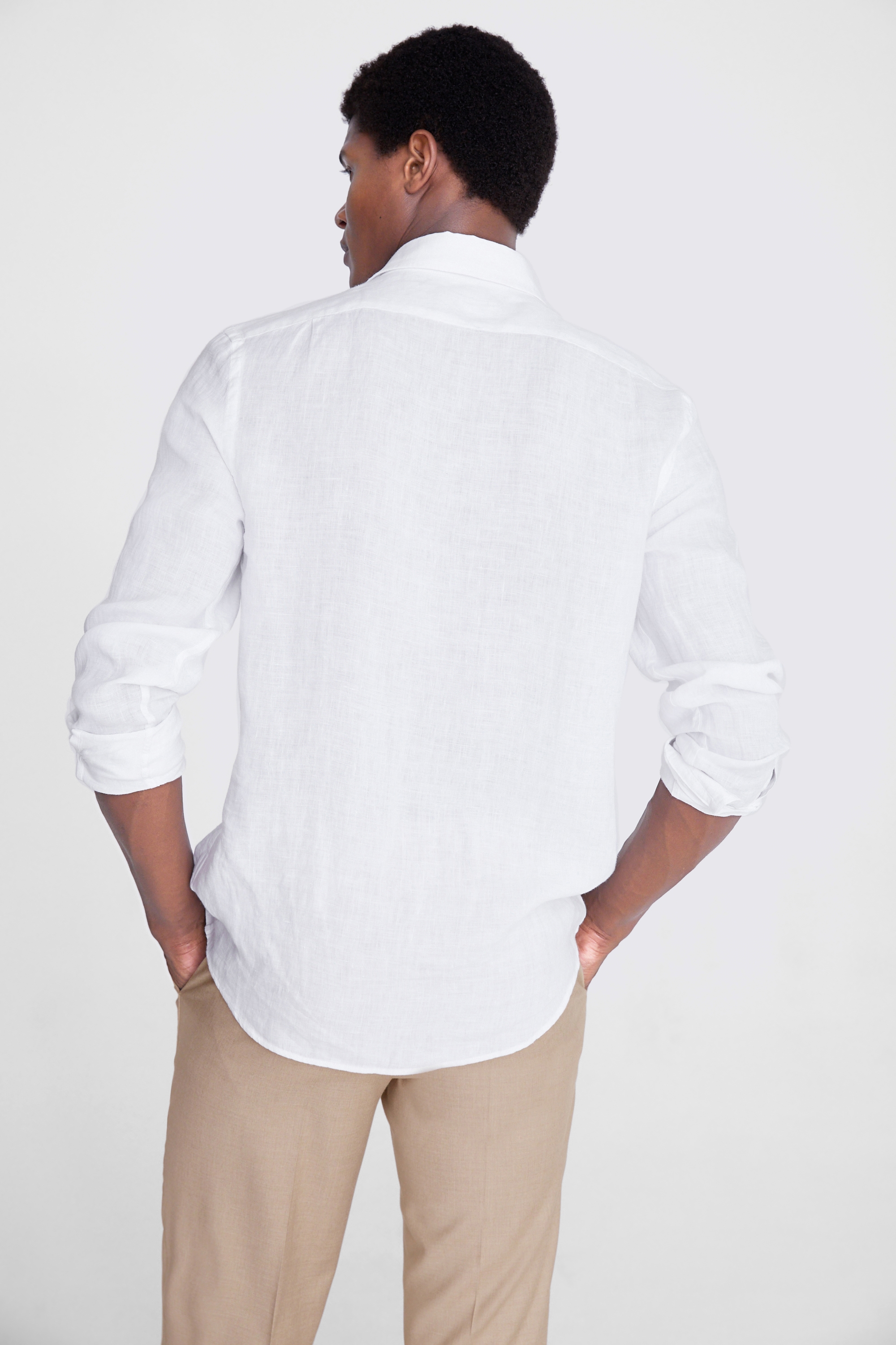 Tailored Fit White Linen Shirt   Buy Online at Moss