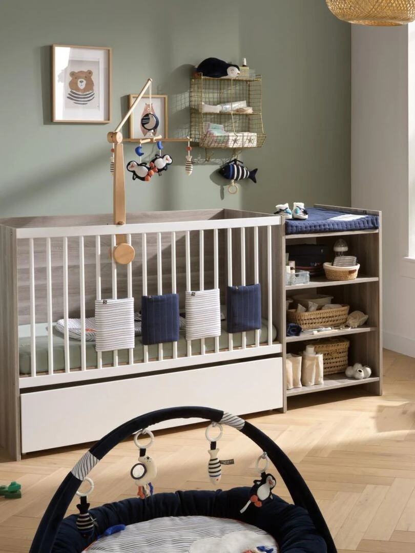 Tiroir de lit combiné évolutif sur roulettes BABYPRICE Blanc