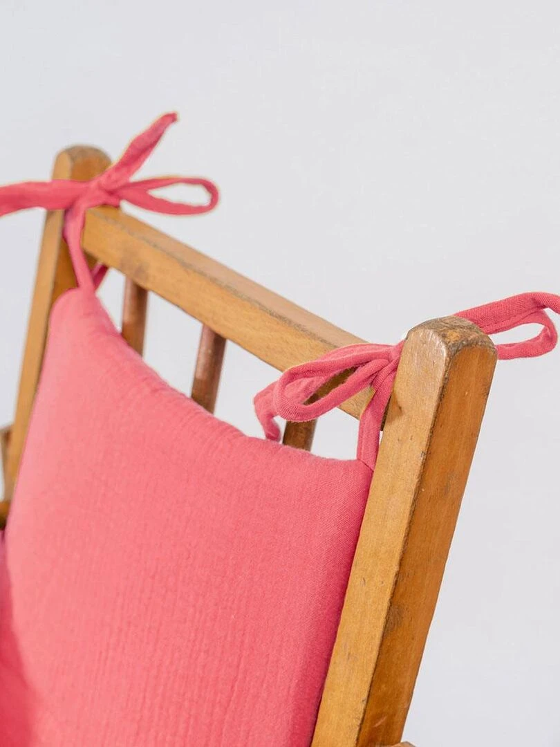 Coussin de Chaise Haute en Coton Bio Fraise   Rouge