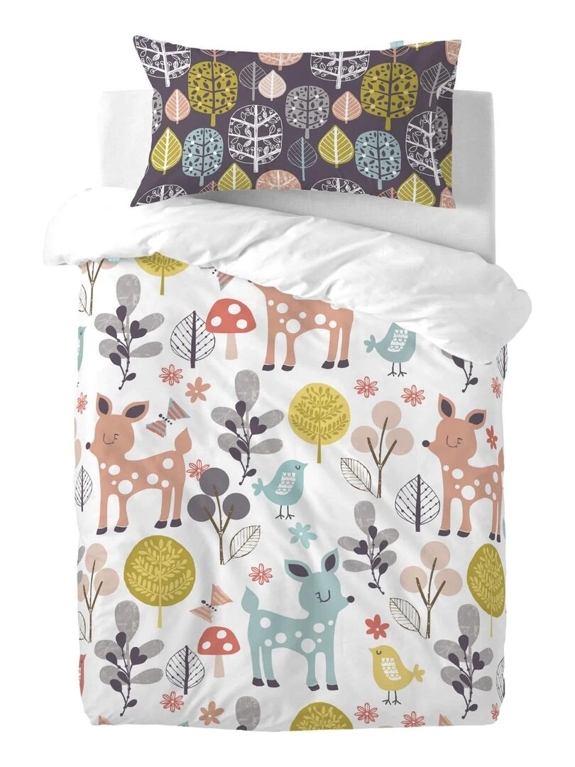 Taie d'oreiller Woodland "Happyfriday" Multicolore