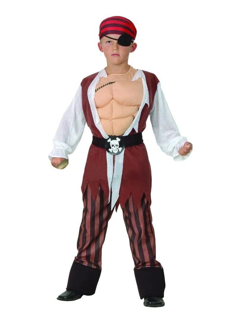 Déguisement Corsaire musclé luxe enfant Rouge