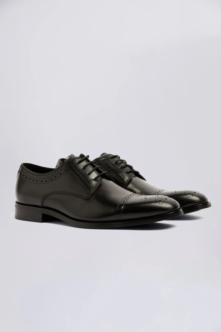John White Lucan Black Brogue Shoes Buy Online at Moss