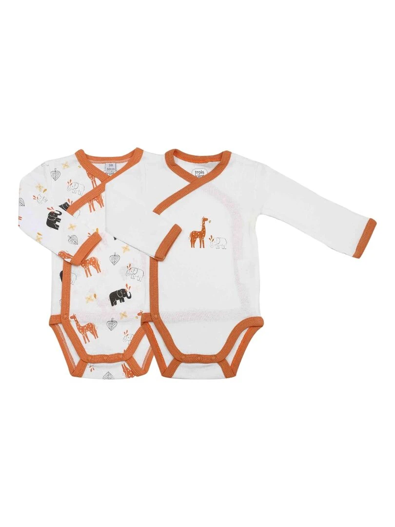Lot de 2 bodies en coton Terre battue (1 mois) Orange