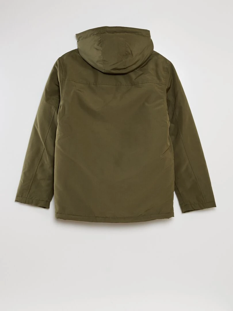 Parka courte déperlante à capuche   Kaki